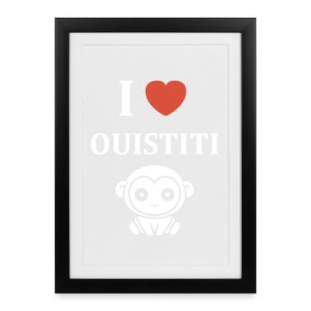 ouistiti - Affiche encadrée (27 × 37 cm) - noir - Devant