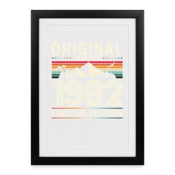44th Birthday Original January 1982 - Framed poster (27 × 37 cm) - black - Front