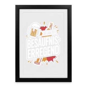 The location is drunken booze party beer - Framed poster (27 × 37 cm) - black - Front
