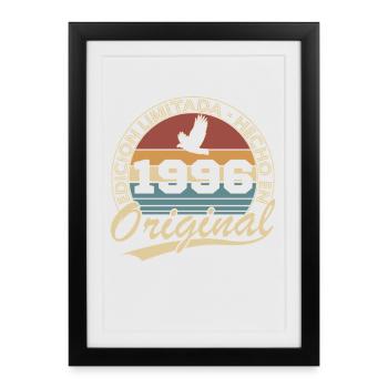 1996 Vintage Rétro Cadeau d’anniversaire - Affiche encadrée (27 × 37 cm) - noir - Devant
