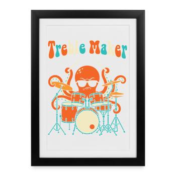 Treble Maker Drummer Musician Pun Drum - Framed poster (27 × 37 cm) - black - Front