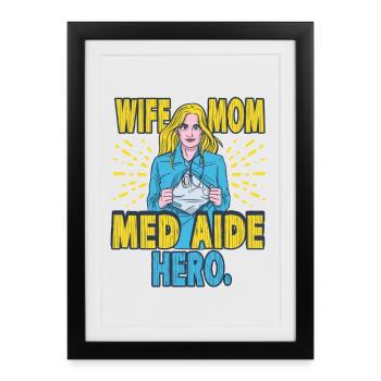 Mère assistante médicale MFA - Affiche encadrée (27 × 37 cm) - noir - Devant