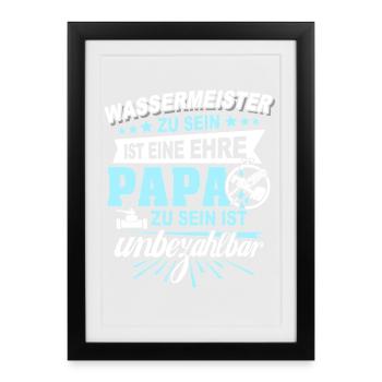 Papa Maître de l’eau - Affiche encadrée (27 × 37 cm) - noir - Devant