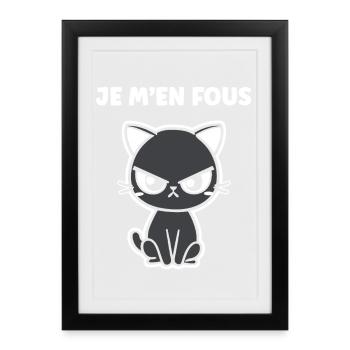 Grumpy black cat - Framed poster (27 × 37 cm) - black - Front