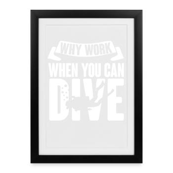 Plongeur Plongeur Snorkeling Plongeur récréatif - Affiche encadrée (27 × 37 cm) - noir - Devant