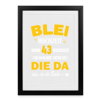 43 ans de relation Anniversaire de mariage - Affiche encadrée (27 × 37 cm) - noir - Devant