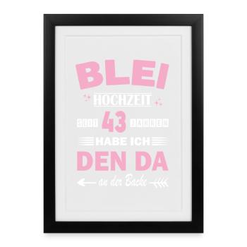 43 ans de relation Anniversaire de mariage - Affiche encadrée (27 × 37 cm) - noir - Devant