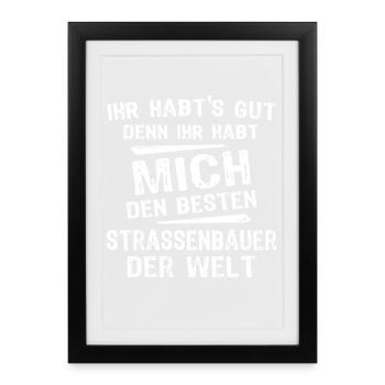 Road builders - Framed poster (27 × 37 cm) - black - Front