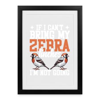 Criniers zébrés Maman Outils alimentaires Cage pour l’amour des oiseaux - Affiche encadrée (27 × 37 cm) - noir - Devant