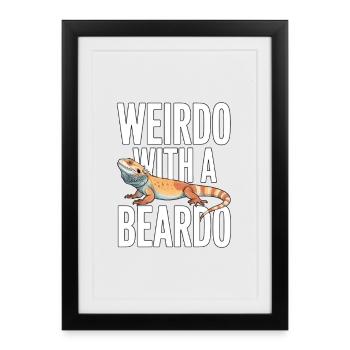 Weirdo With A Beardo - Framed poster (27 × 37 cm) - black - Front