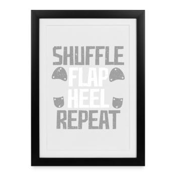 Claquettes Danse Tap Dancer Step Stepper Shuffle Flap Heel - Affiche encadrée (27 × 37 cm) - noir - Devant