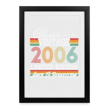 20th Birthday Gift Vintage 2006 Born - Framed poster (27 × 37 cm) - black - Front