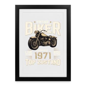 55th Birthday Gift Motorcyclist January 1971 - Framed poster (27 × 37 cm) - black - Front