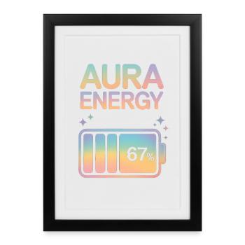 Aura Energy 67% Pastel Battery Meme - Framed poster (27 × 37 cm) - black - Front
