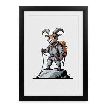 Aventurier de la chèvre de montagne - Affiche encadrée (27 × 37 cm) - noir - Devant