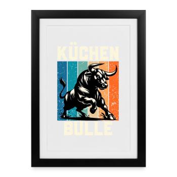 Chef KÜCHENBULLE Chefs Fun - Framed poster (27 × 37 cm) - black - Front