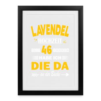 46 ans de relation Anniversaire de mariage - Affiche encadrée (27 × 37 cm) - noir - Devant