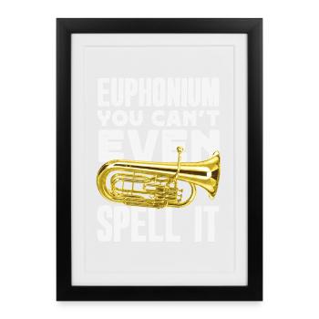 Vintage Euphonium Player - Framed poster (27 × 37 cm) - black - Front