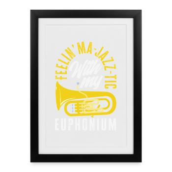 Lecteur d’euphonium vintage - Affiche encadrée (27 × 37 cm) - noir - Devant