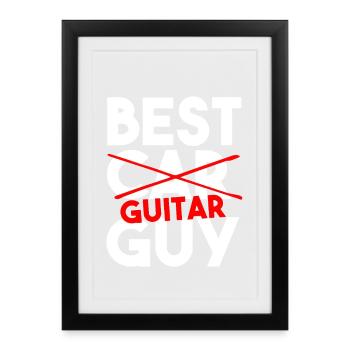 Bester Gitarrist aller Zeiten als Musiker-Band-Gitarrist - Gerahmtes Poster (27 × 37 cm) - Schwarz - Vorne