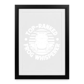 Frog Catcher Grenouille la mieux classée - Affiche encadrée (27 × 37 cm) - noir - Devant