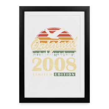 2008 Vintage Born Retro Vintage Birthday - Framed poster (27 × 37 cm) - black - Front