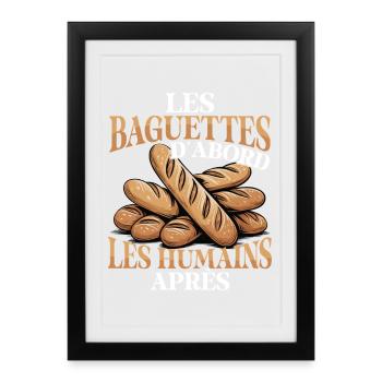 Les Baguettes D'first Funny French - Framed poster (27 × 37 cm) - black - Front