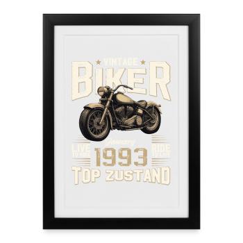 33rd Birthday Gift Motorcyclist January 1993 - Framed poster (27 × 37 cm) - black - Front