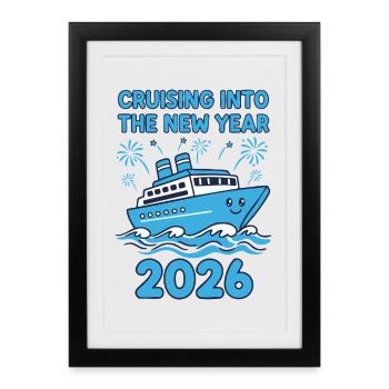 Célébration du Nouvel An 2026 - Affiche encadrée (27 × 37 cm) - noir - Devant