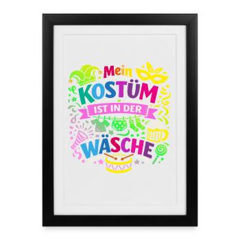 Shrovetide - Carnival - Costume Replacement - Saying - Framed poster (27 × 37 cm) - black - Front