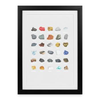 Géologue Géologue Géologie Roches Collecteur de pierres - Affiche encadrée (27 × 37 cm) - noir - Devant