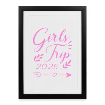 Girl Trip 2026 Gir des filles Strip des filles Strip des filles - Affiche encadrée (27 × 37 cm) - noir - Devant