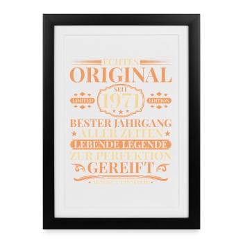 Birthday Vintage 1971 Born Vintage - Framed poster (27 × 37 cm) - black - Front