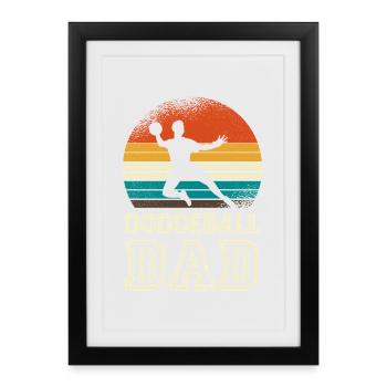 Dodgeballdad au Retro Sunset - Affiche encadrée (27 × 37 cm) - noir - Devant