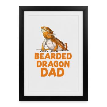 Papa Dragon Barbu - Affiche encadrée (27 × 37 cm) - noir - Devant