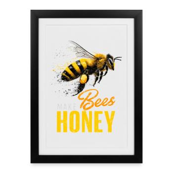 Imker Bees Make Honey Beekeeper Bee Keeper - Framed poster (27 × 37 cm) - black - Front