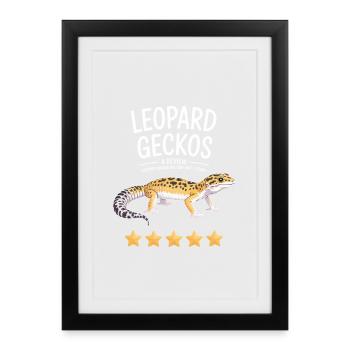Insigne de critique des Geckos Léopards - Affiche encadrée (27 × 37 cm) - noir - Devant