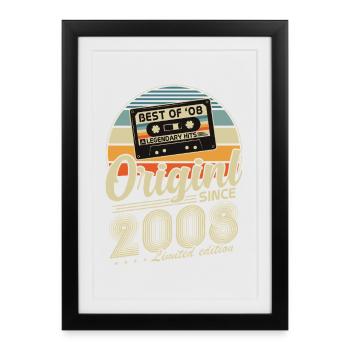 Original 2008 Jahrgang Vintage Geburtstag Retro - Affiche encadrée (27 × 37 cm) - noir - Devant