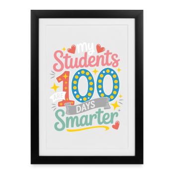 100 jours plus intelligents : mes élèves - Affiche encadrée (27 × 37 cm) - noir - Devant