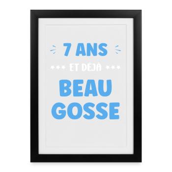 7 years old already handsome kid - Framed poster (27 × 37 cm) - black - Front