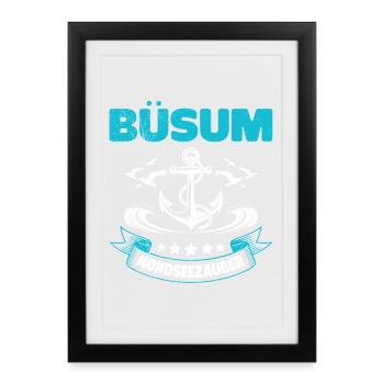 Büsum Wadden Sea BÜSUM MER DU NORD MAGIQUE Drôle - Affiche encadrée (27 × 37 cm) - noir - Devant
