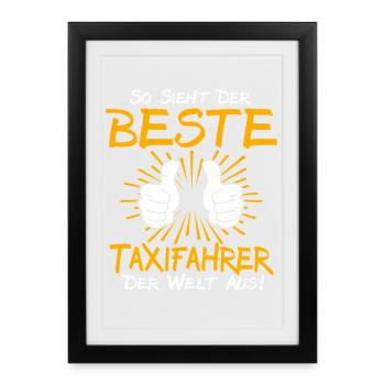 Taxifahrer Geschenkidee - Gerahmtes Poster (27 × 37 cm) - Schwarz - Vorne