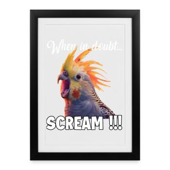 Funny outfit for parrot and cockatiel fans - Framed poster (27 × 37 cm) - black - Front