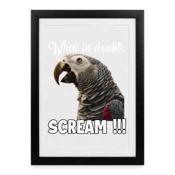 Humorous gift idea for parrot keepers - Framed poster (27 × 37 cm) - black - Front
