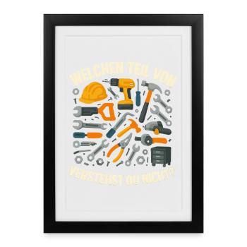 Chaos d’outils, quelle partie dit drôle - Affiche encadrée (27 × 37 cm) - noir - Devant