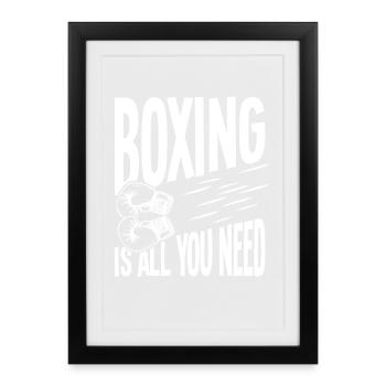 Boxing is all you need - Framed poster (27 × 37 cm) - black - Front