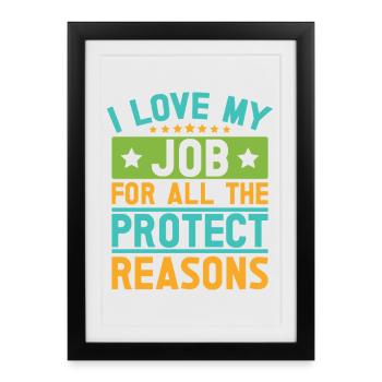 Agent d’assurance Love My Job Courtier d’assurance drôle - Affiche encadrée (27 × 37 cm) - noir - Devant