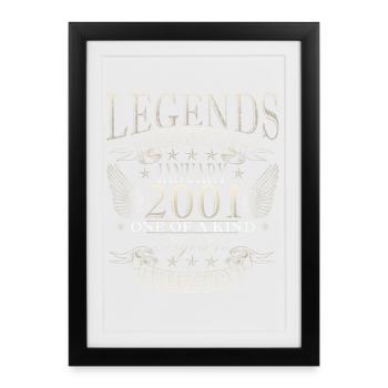 25th Birthday Original January Year 2001 - Framed poster (27 × 37 cm) - black - Front