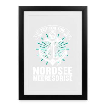 Büsum TIME FOR A NORTH SEA SEA BREEZE Funny - Framed poster (27 × 37 cm) - black - Front