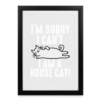 Je suis désolé, je ne peux pas, je suis un chat domestique. - Affiche encadrée (27 × 37 cm) - noir - Devant